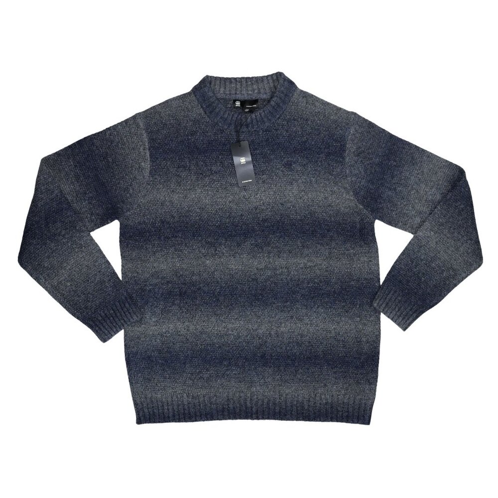 G-Star Raw Gradient Knit Crew Neck Pullover Men's Sweater XL NWT Legion Blue